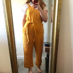 Everlane Linen Picnic Jumpsuit Size 10 Goldenrod Color